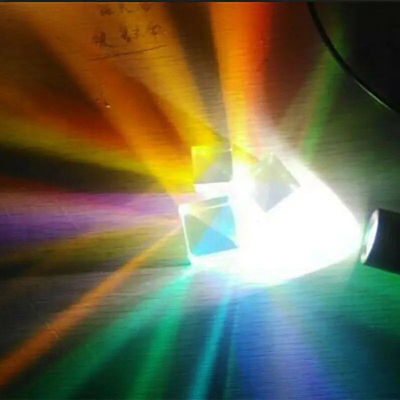 2PC Science Toys 34x34x36mm Defective Lens Splitter Prism Cross Dichroic X-Cube Prism RGB Combiner