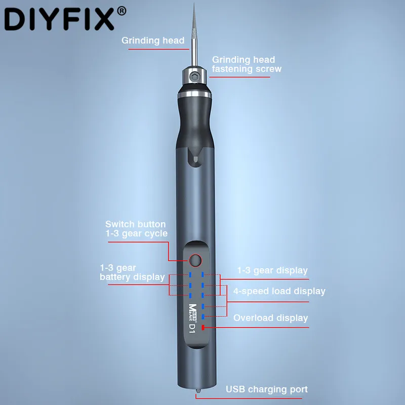 MA-Ant Mini smerigliatrice elettrica portatile ricaricabile penna per incisione utensile elettrico telefono CPU riparazione trapano lucidatrice