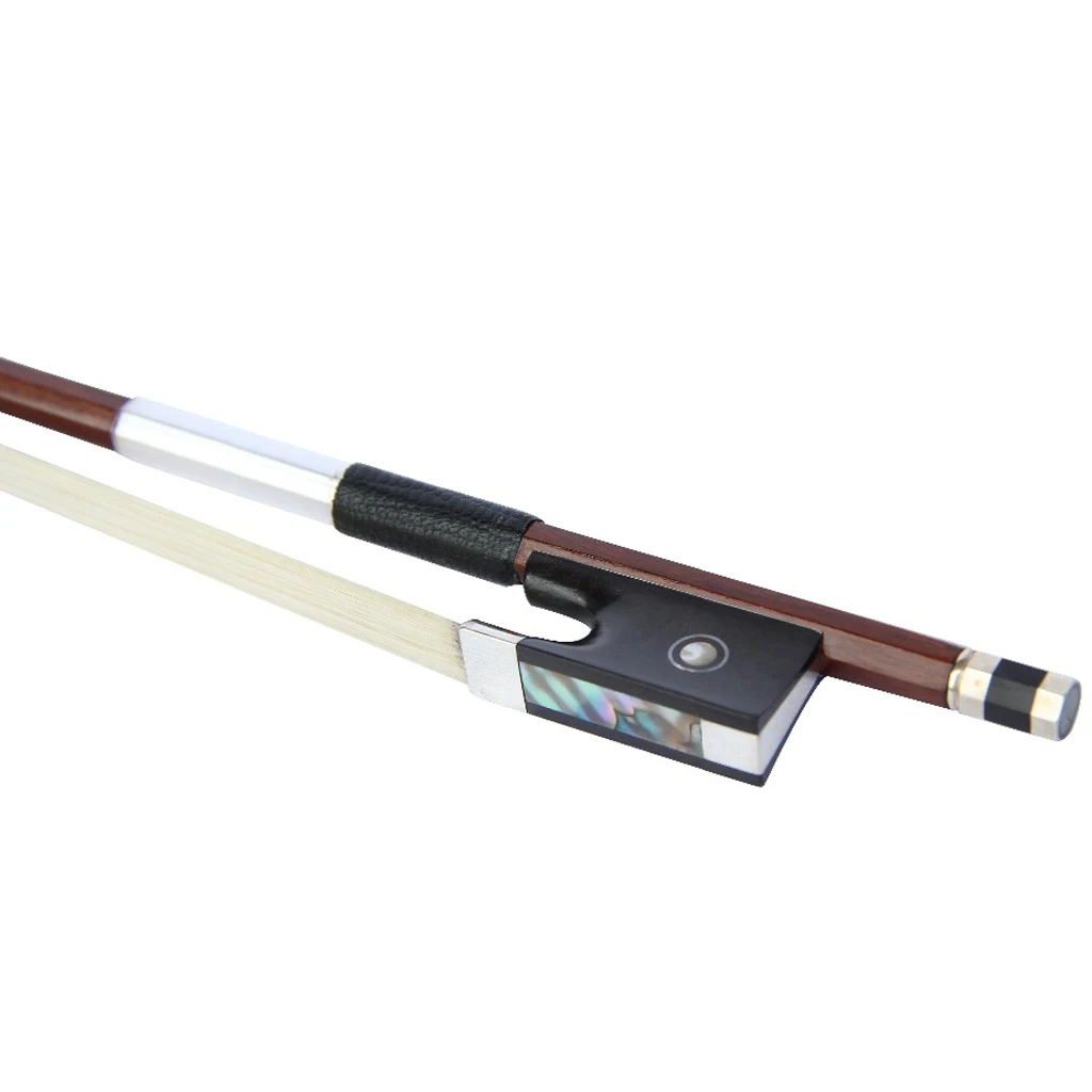 1/16-4/4 Size Violin Bow Brazil Wood Round Stick Mongilia Horse Hair Ebony Frog Parisan Eye Nickel Silver Fitting Button FP900A