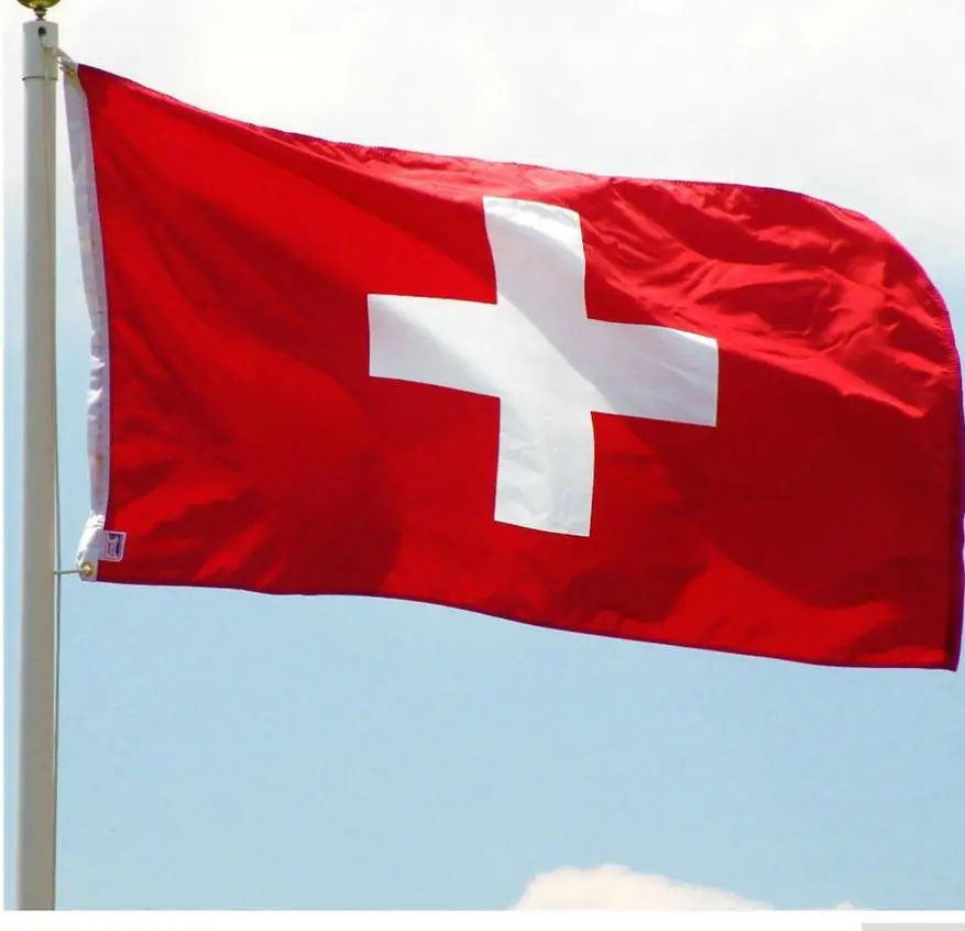 Switzerland National Flag 90X150cm Hanging Polyester White Cross CH CHE Swiss National Flags Suiza Banner For Decoration