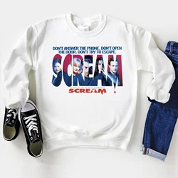 Unisex Scream Movie Sweatshirt Cult Horror Film Poster Art Crewneck Sweatshirts Vintage Horror Movie Hoodies Gift for Fans