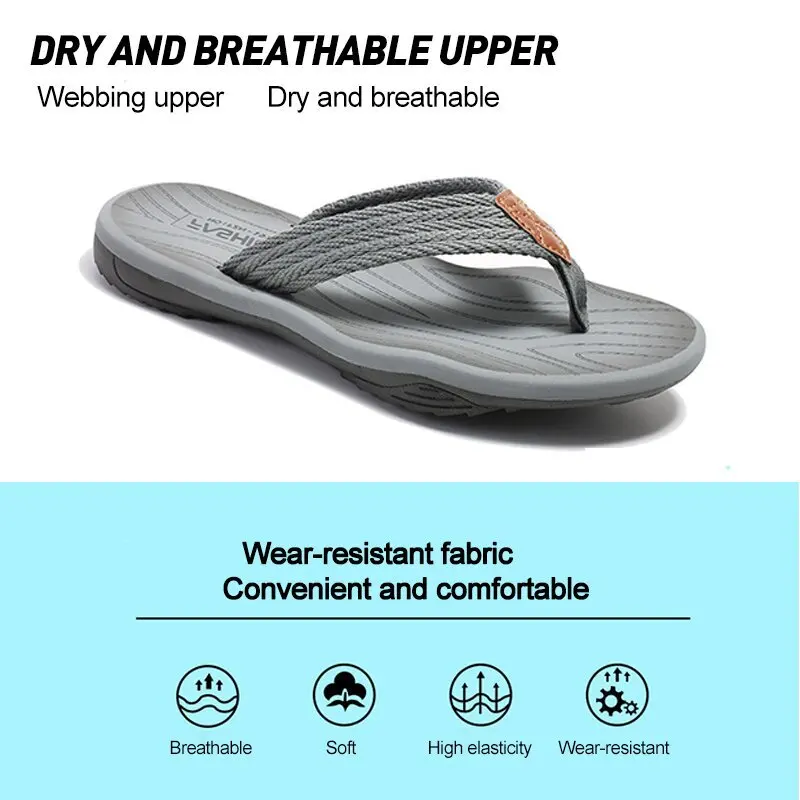 New Men\'s Flip Flops Casual Shoes For Man Summer Surf Beach Slippers Non-slip Shoes For Summer Outdoor Travel Тапочки Для Дома