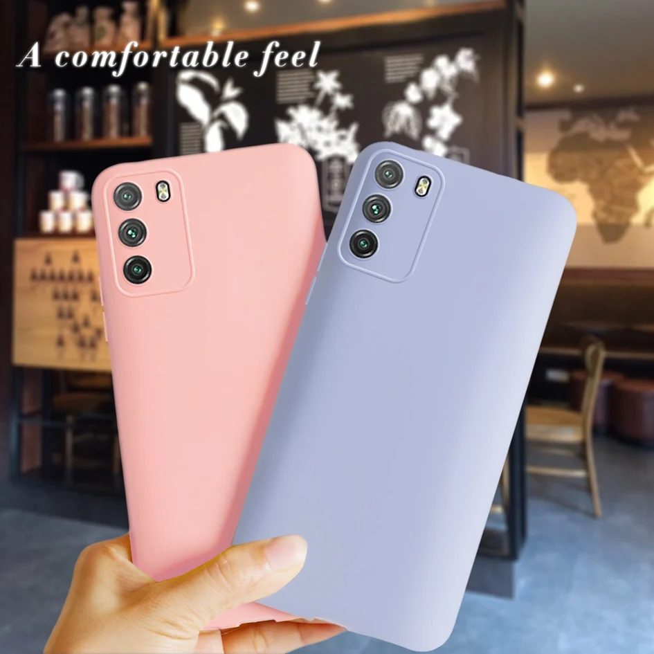 Liquid Silicone Case For Xiaomi Poco M3 Pro 5G Soft Cover Simple Phone Case For Xiaomi Mi Poco M3 Coque Fundas PocoM3 Pro Bumper