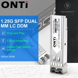 Module émetteur-récepteur SFP LC Gigabit Multimode, Fiber optique Duplex 1.25G 850nm 550m Compatible avec commutateur Cisco/Mikrotik DDM MM