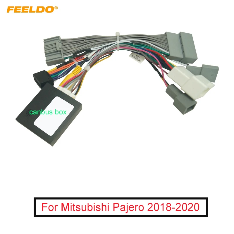 

FEELDO Car 16pin Audio Wiring Harness With Canbus Box For Mitsubishi Pajero (2WD) Aftermarket Stereo Installation Wire Adapter