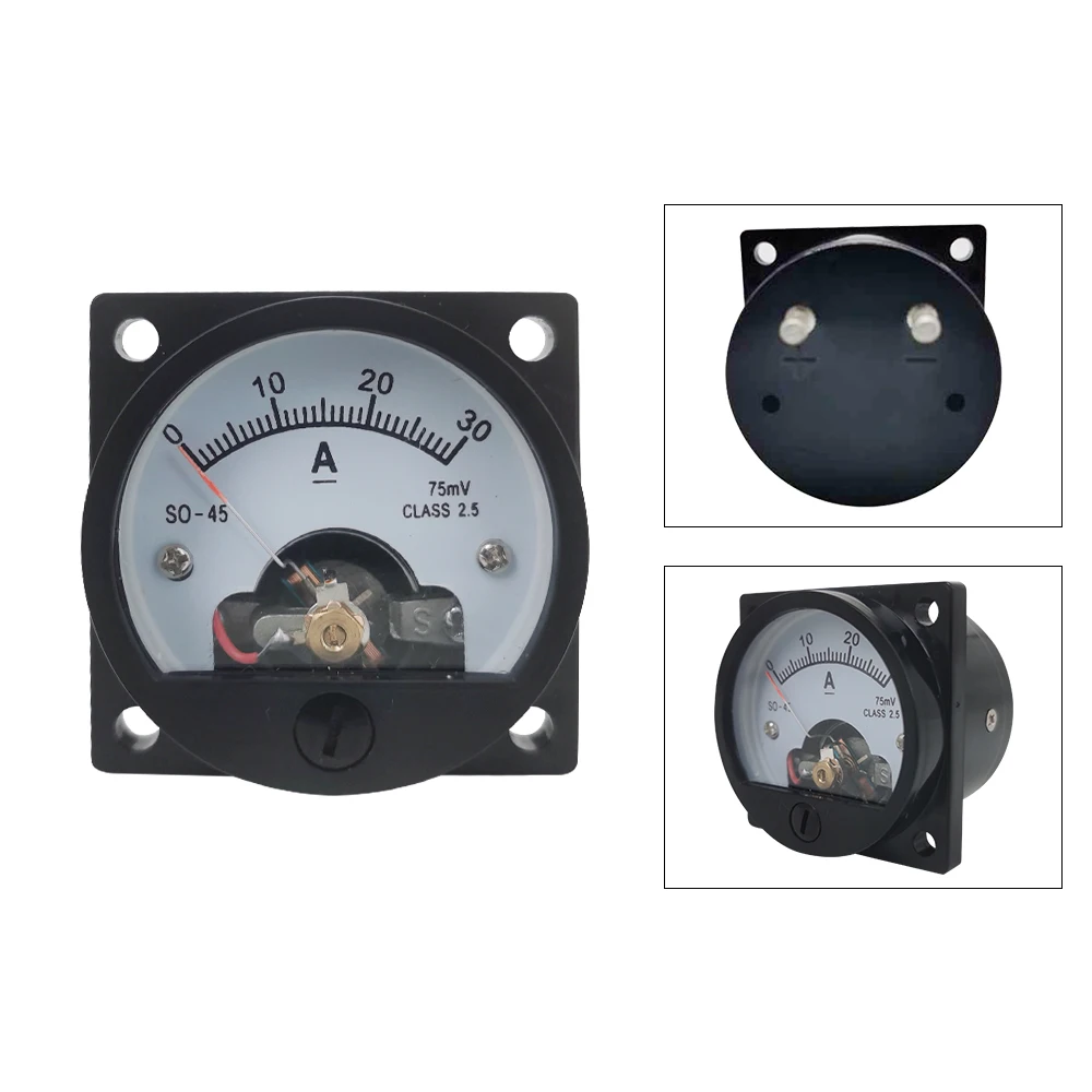 1PC SO-45-A 20A 30A 50A 100A/75mV DC Analog Meterเครื่องวัดDCแอมป์มิเตอร์ใช้กับShunt Currentขนาด47*47มม.รอบแอมป์มิเตอร์
