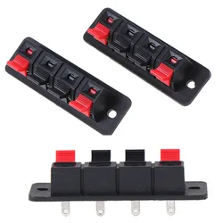 2Pcs Hot Plastic 4 Positions Connectors Terminal Push In Jack Spring Load Audio Speaker Terminals Breadboard Clips