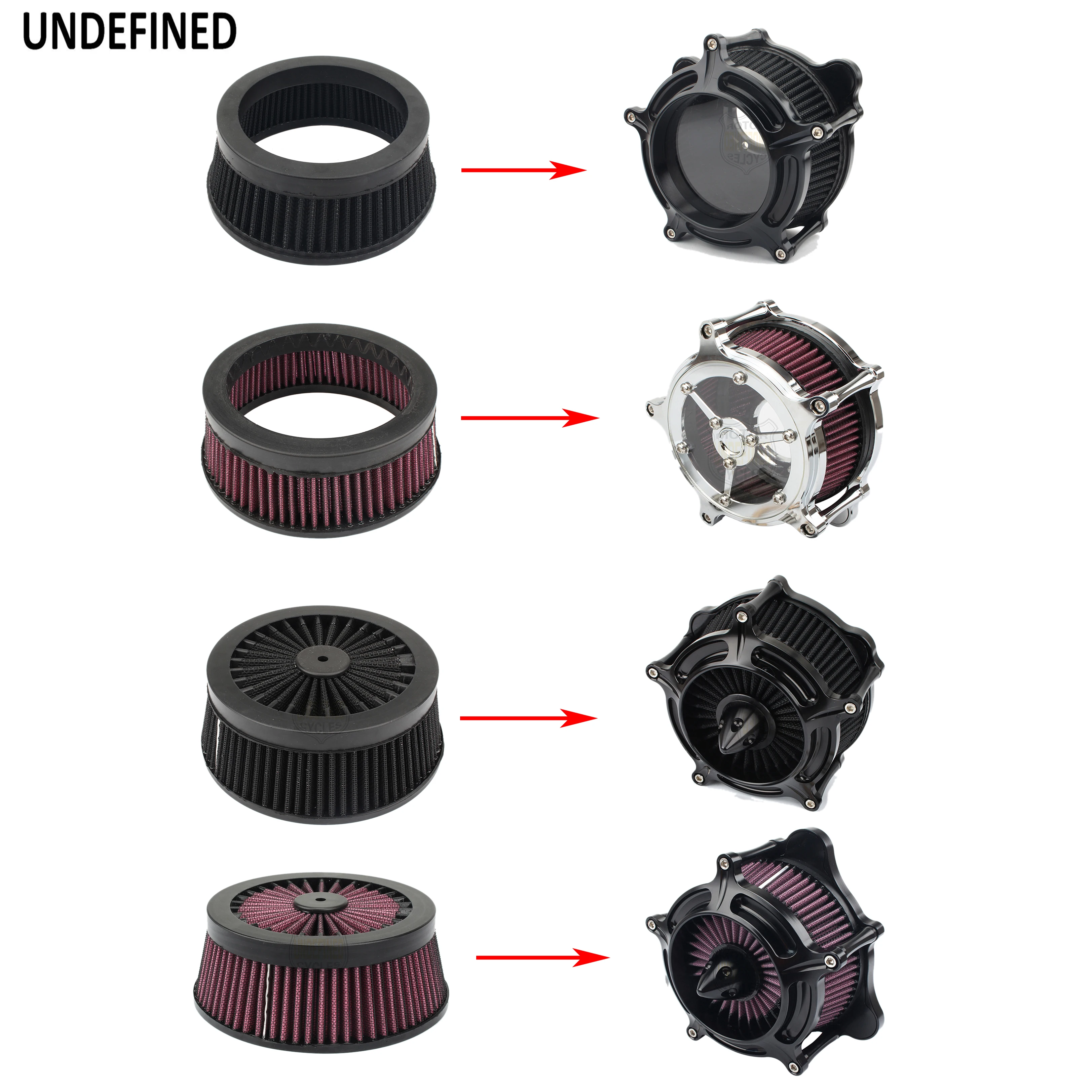 Motorcycle Air Filter Element Replacement Intake Cleaner Filter Black Red For Harley Touring Road King Dyna Softail Sportster XL