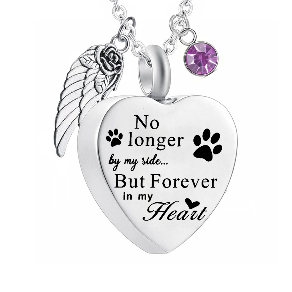 قلادة الحرق للحيوانات الاليفة القط الكلب الملاك الجناح جرة قلادة باو طباعة تذكارية الرماد وعاء حفظ رماد الموتى مجوهرات مع ملء أطقم