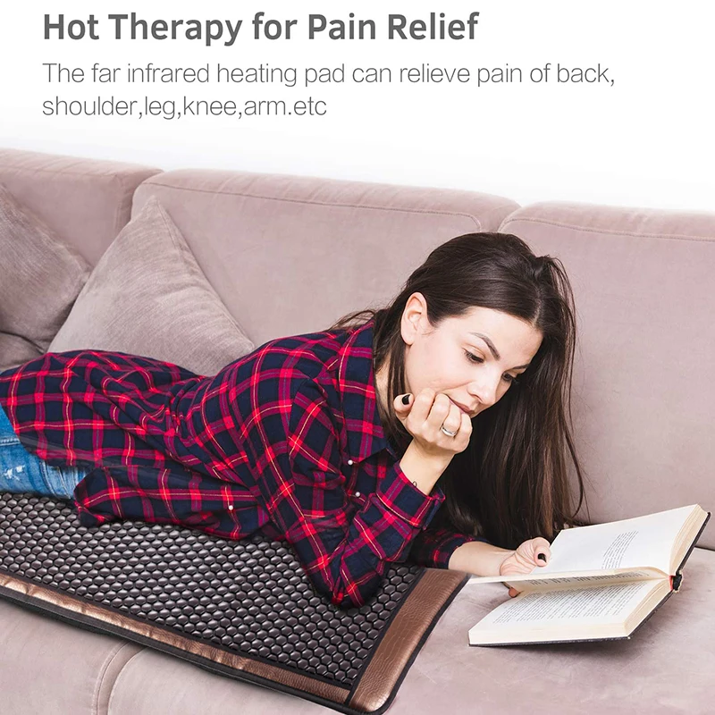 1.9x0.6m Far Infrared Tourmaline Germanium Stone Heating Pad Electric Hot Stones Heating Therapy Mattress to Relieve Back Pain