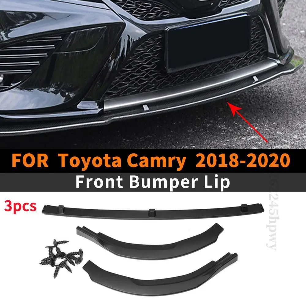 Front Bumper Lip Chin Diffuser Protector Guard Trim Styling Facelift Carbon Fiber Body Kit For Toyota Camry 2018 2019 2020