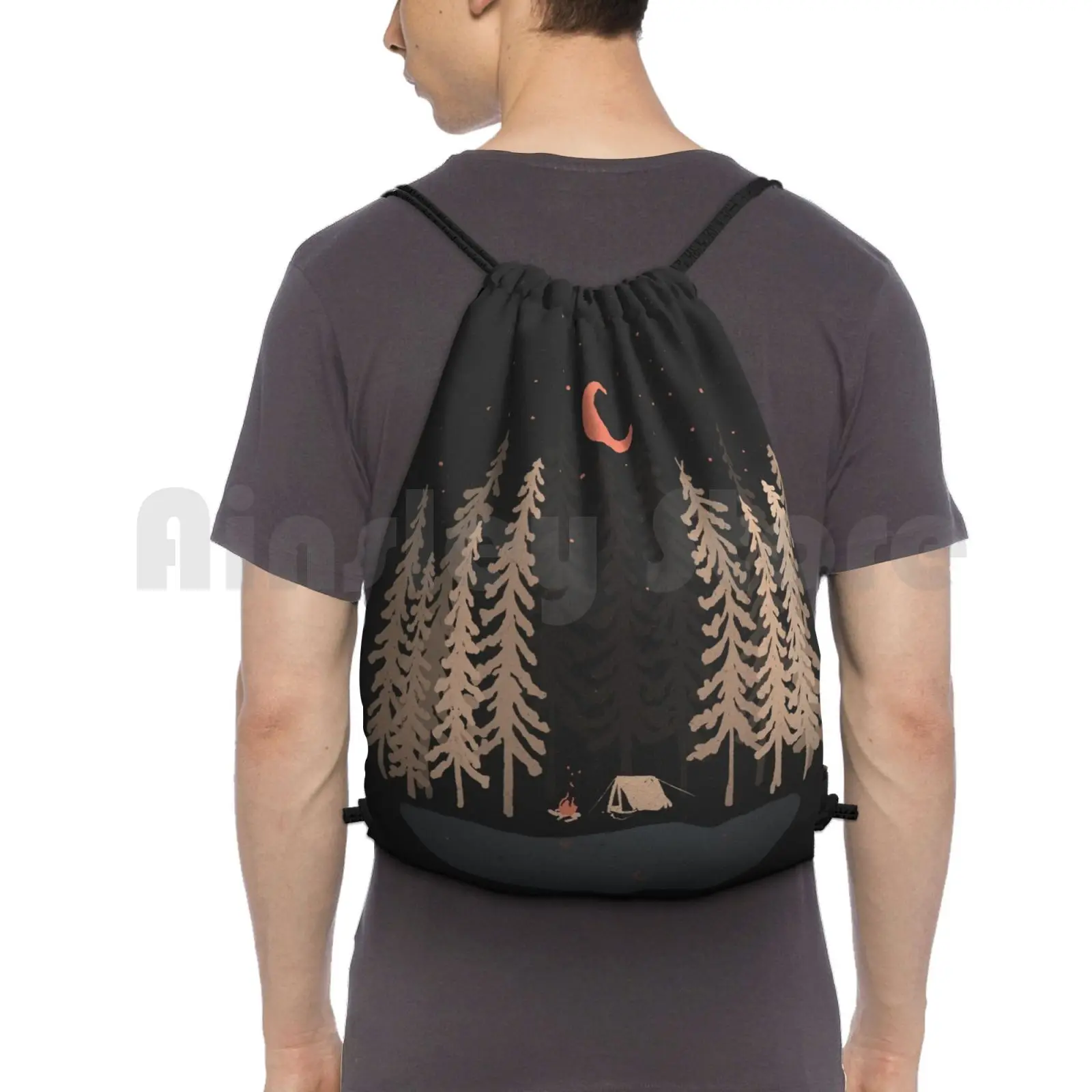 

Feeling Small... Backpack Drawstring Bag Riding Climbing Gym Bag Wild Wilderness Wildlife Nature Forest Camp Camping