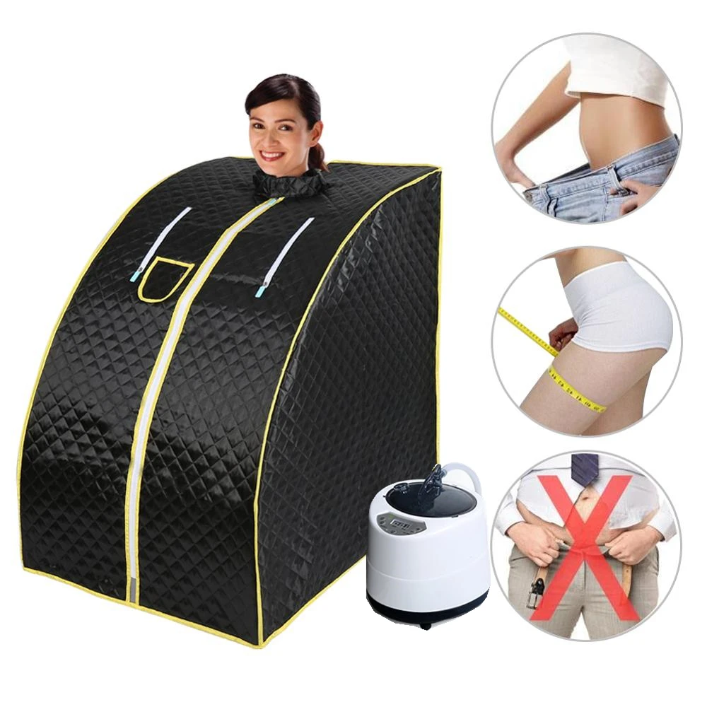 Portable Steam Tent Sauna Home Bath 1000W 2.0L Include Fold Chair  Ease Insomnia Stainless Steel Pipe Support