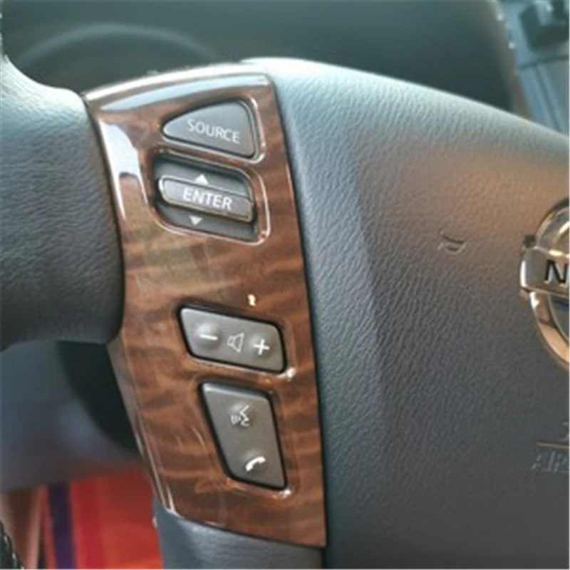 Car Styling Steering Wheel Decoration Trim Peach Wood Sticker For Nissan Patrol Y62 2013-2016 2017 2018 2019 Car Accessories