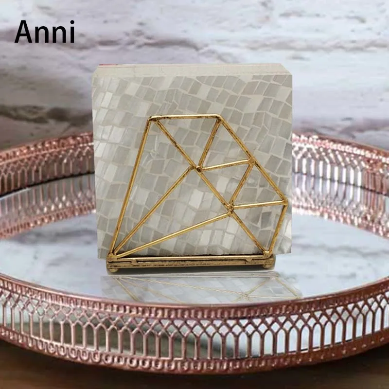 

Creative Diamond Shape Napkins Holder Nordic Modern Vertical Paper Towel Organization Dining Table Desk Tissue Boxes Home Decor