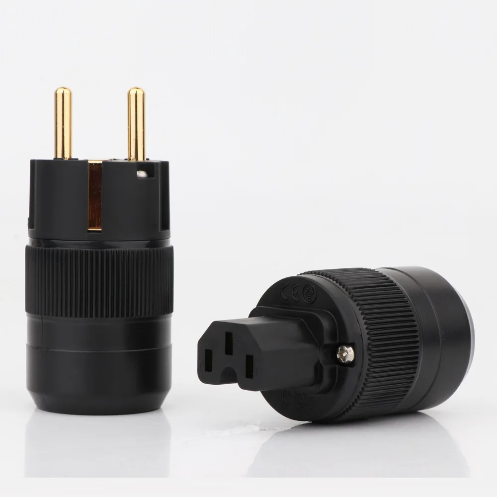 

P078EG Hifi Audio Hifi- End Gold Plated EU Power Plug & IEC Connector plug for DIY power cable