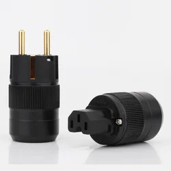 P078EG P078ER Hifi Audio Hifi- End Gold Plated EU Power Plug & IEC Connector plug for DIY power cable