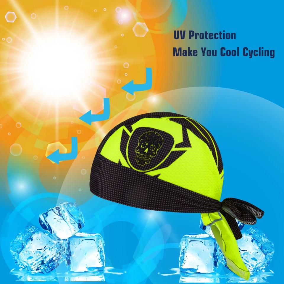 KAMALOCE 2022 Hot Selling Sublimation Skull Bike Cap Pro Team Bicycle Fluorescence Yellow Mtb Cycling Bandana