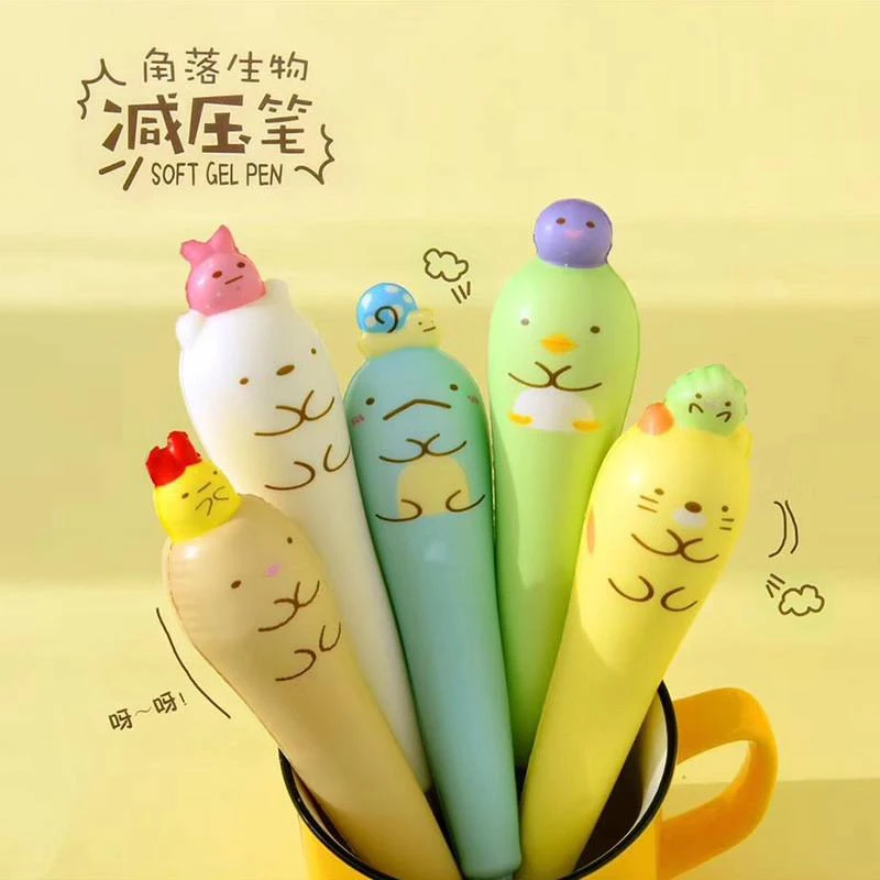 San-X SUMIKKO GURASHI cute cartoon animal soft gel pen 0.5mm Black ink Fountain Pen School student stationery Office friend gift