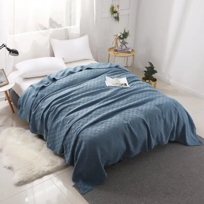 

New Product Throw Blanket Pure Cotton Knitting Thread Blanket Towel Quilt Modern Solid Color Soft Sofa Blanket Drop Shipping