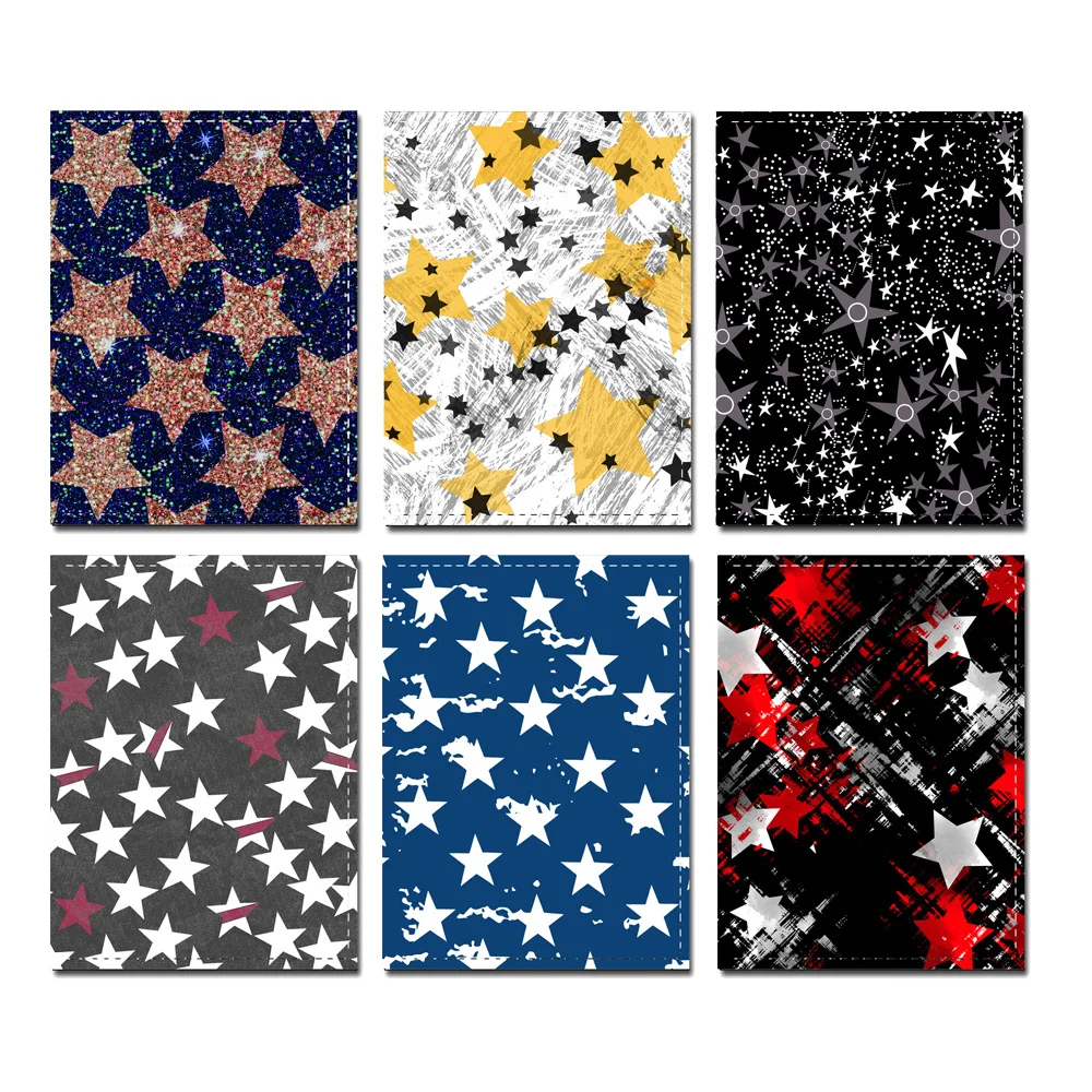 

New Creative Stars Pattern Passport Cover PU Leather Credit Card Holder Ultra-thin Travel Wallet Fashion Ticket Passport Holder