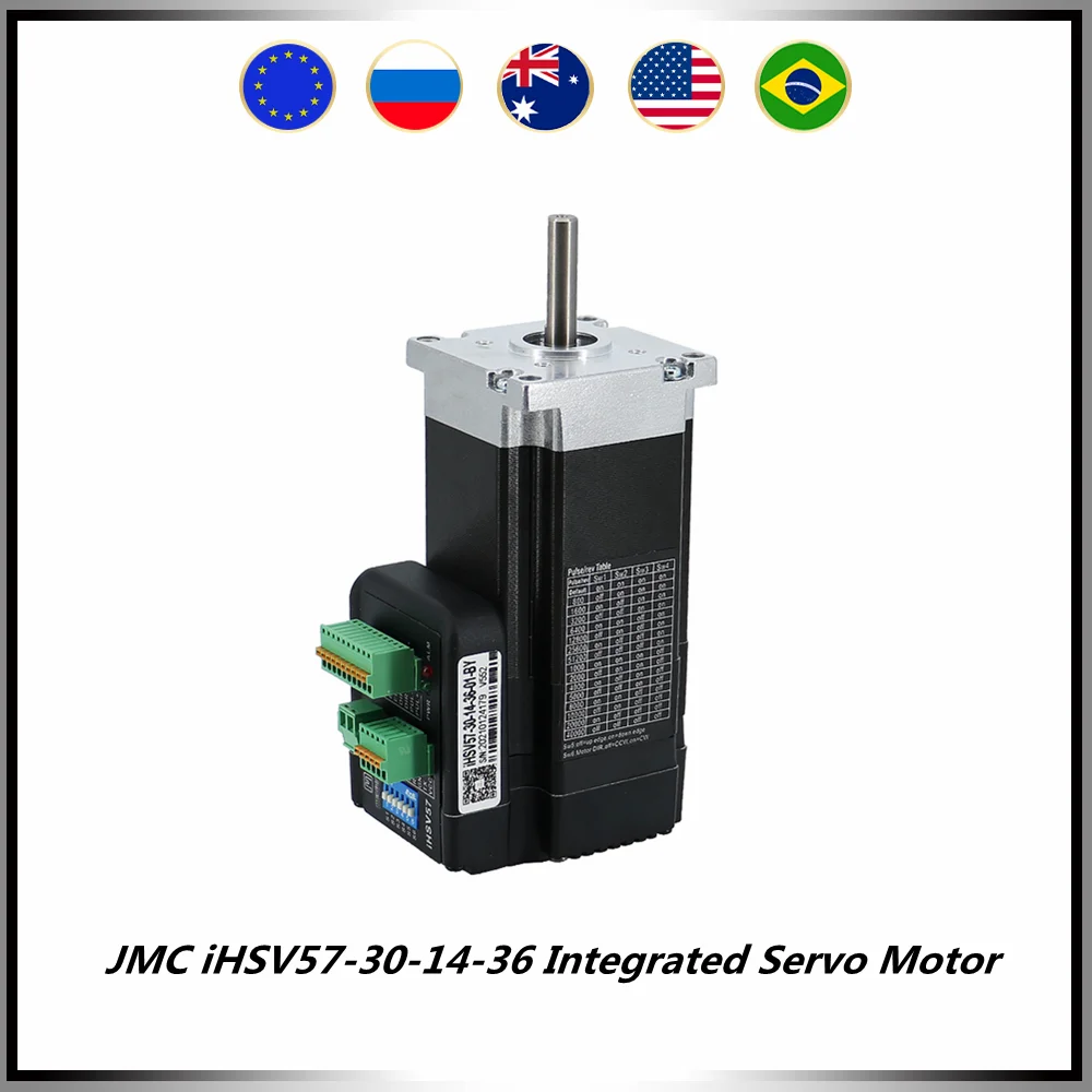 

JMC iHSV57-30-14-36 Integrated Servo Motor with Driver 3000rpm 140w VDC 36v Mini Servo Motor & driver 8mm shaft 128mm length