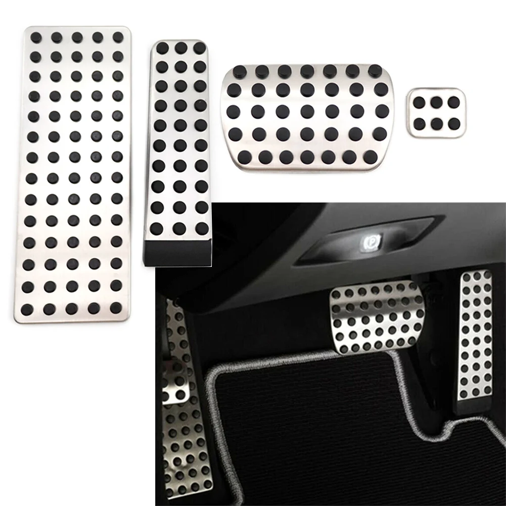 4psc Car Gas Brake Rest Pedal Pad Cover Kits For Mercedes-Benz S E SL SLK W124 CL CLK G R 280 300 320 350 420 430 500 550 AT