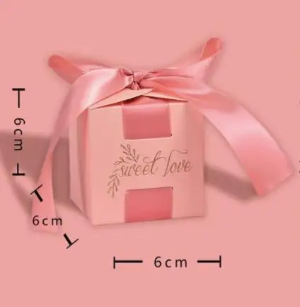 New Square Chocolate Gift Bag Wedding Favors Candy Box Christmas Sweet Chocolate Boxes Baby Shower Birthday Party Decoration