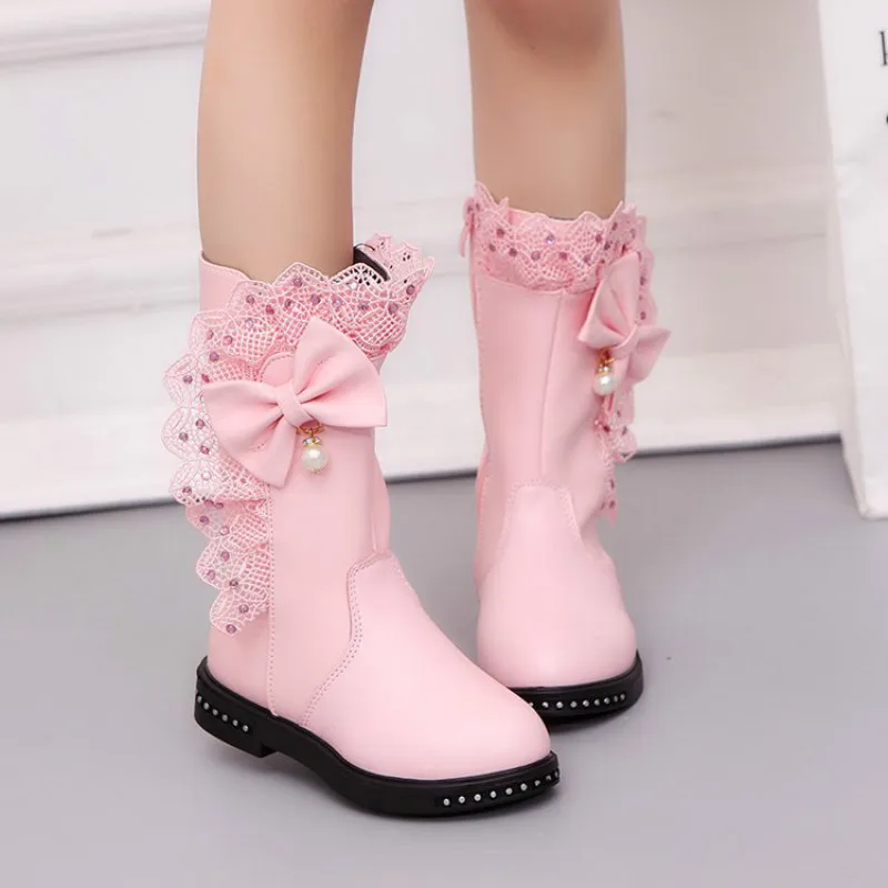 Children Boots Winter Fashion New Kids Shoes Boys Girls Plush Ankle Snow Boots PU Leather Non-slip Baby Boots D933