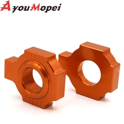 Rear Axle Chain Adjuster Slider For 125 200 250 300 380 400 450 520 525 540 EXC SXS Motorcycle Regulator Tension Fastener