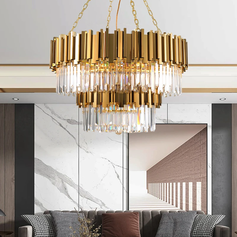 Imagem -02 - Luxo Crystal Chandelier For Living Room Modern Home Dining Room Bedroom Lamp Duplex Building Hall Villa