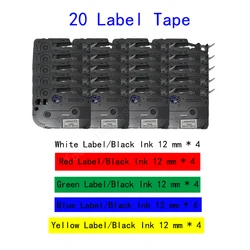 Supvan Multicolors Label Tape 6/9/ 12mm Compatible for LP5120M LP5125M Label Printer Laminated Ribbons with Chip Label Cartridge