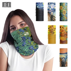 Bufanda con estampado 3D de Van Gogh para mujer, pañuelo suave para el cuello con pintura al óleo de noche estrellada de girasol, Hijab, turbante