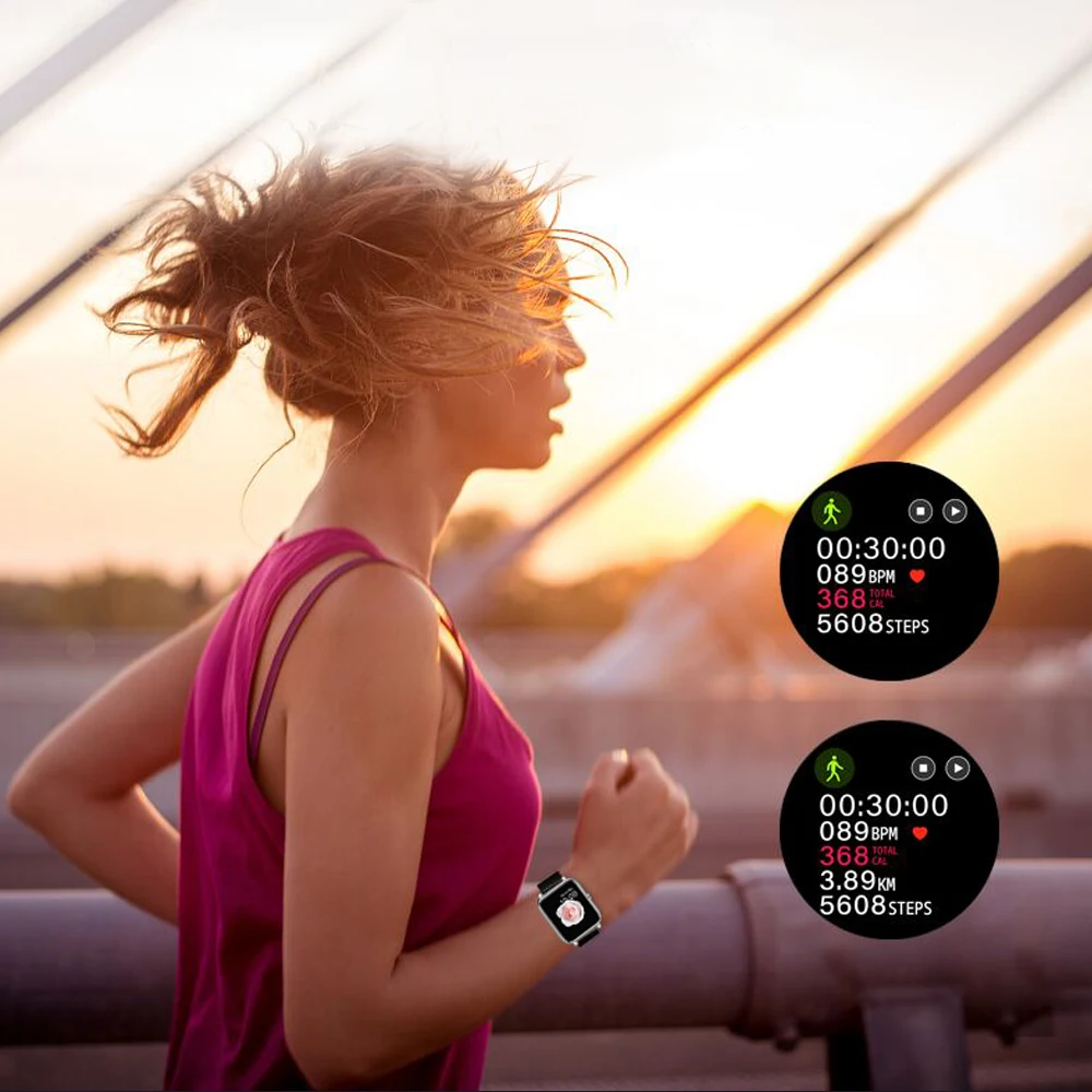 Roglance-rowatch 1 unissex, relógio inteligente à prova d'água, com monitor de coração, fitness, rastreador, android e ios