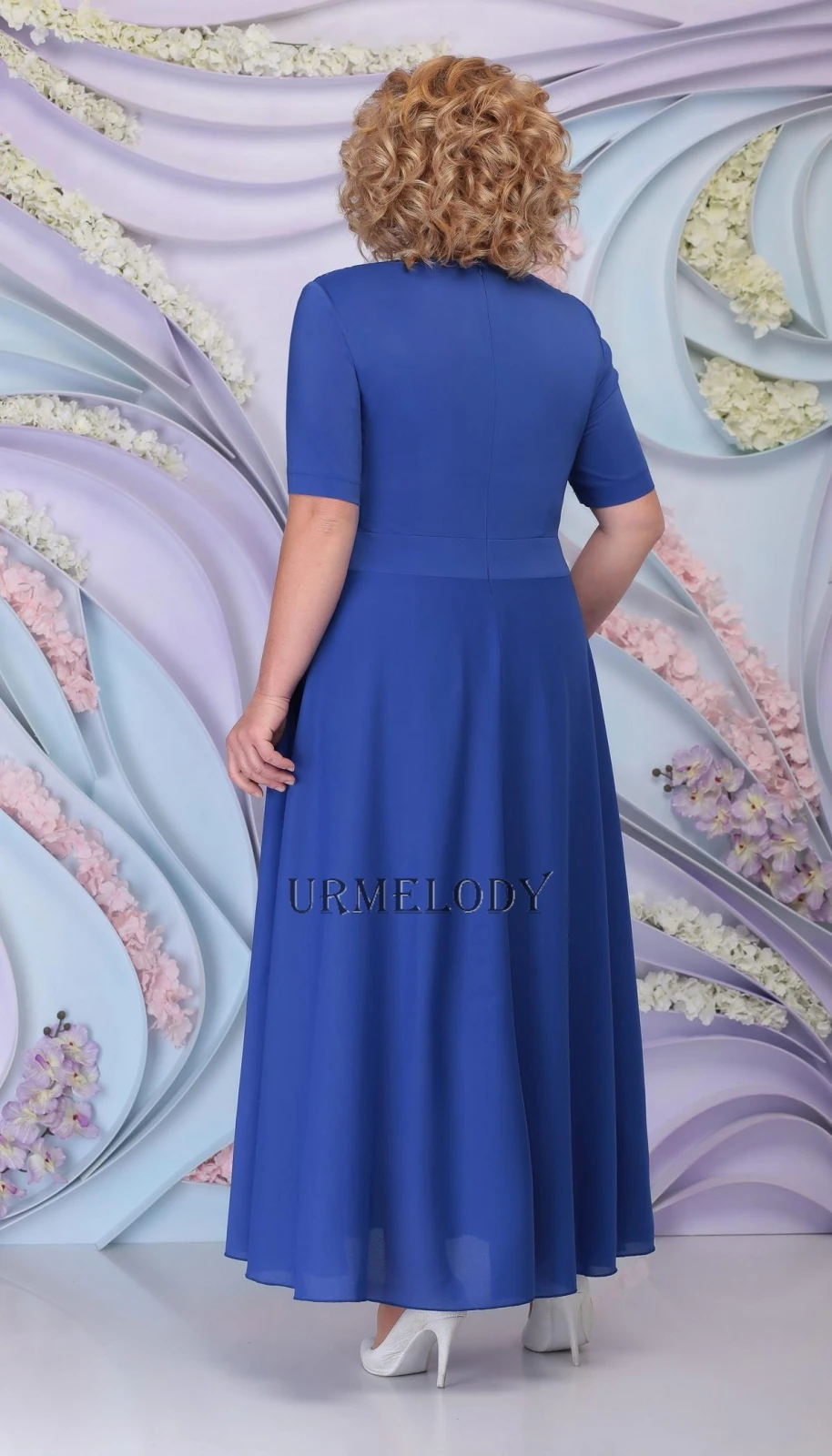 Royal Blue Mother of the Groom dresses With Lace Jacket  Plus size Outfit