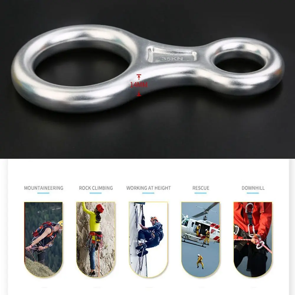 7 Colors 8 Word Equipment Rock Climbing Descenders Downhill Eight Rings Rope Descender Climbing Ring