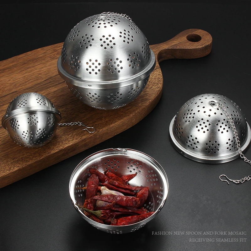 Stainless Steel Tea Leaf Infuser Strainer Spice Mesh Sieve for Brewing Teapot Tea Filter Seasoning Ball Kitchen Accessories