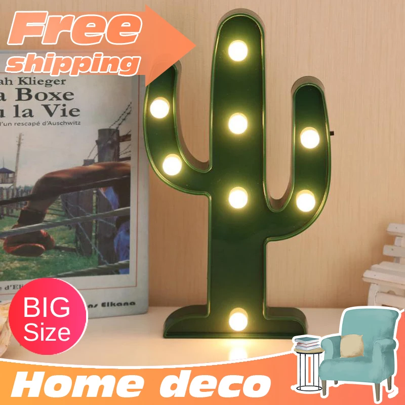 

Cactus Decorative Lamp Desk Nightlight Children Mood Anywher Baby Night Light Christmas Novelties Led Wireless Ins Coconut Tree