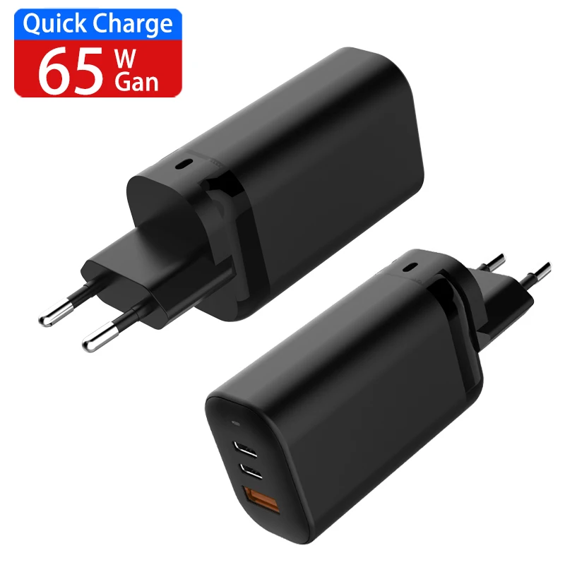 

45W 65W GaN Charger Quick Charge 3.0 Type C PD USB Charger with QC 3.0 Portable Fast Charger for Macbook Huawei Xiaomi Lenovo