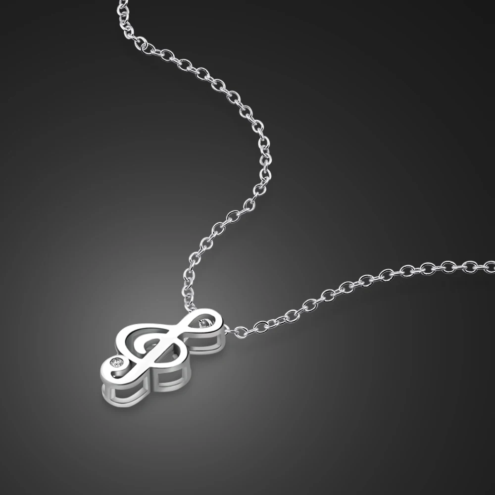925 Sterling Silver Music Note Choker Necklace Retro Minimalist Fine Jewelry Music Graduation Gift Musicians and Music Lovers