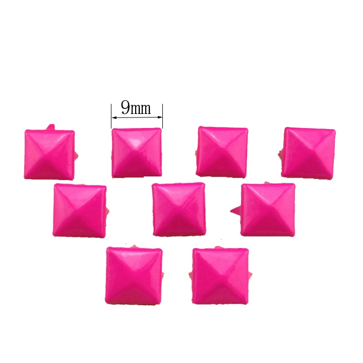 420pcs Colorful 9mm Square Pyramid Claws Rivets For Leather Punk Spikes And Studs For Clothes Bag Belt Diy Accessory