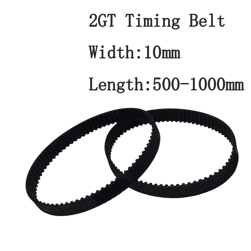 

2pcs/set 2GT Timing Belt Customization Closed Loop Gt2 Timing Belt Width 10mm Length 500-1000mm 3D Printer Toothed Conveyor Belt