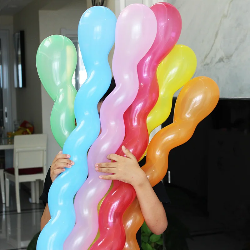 

spiral latex balloon Thickening Long Balloon Wedding Birthday Party Bar KTV Party Supplies Strip Shape Balloon Inflatable Toys