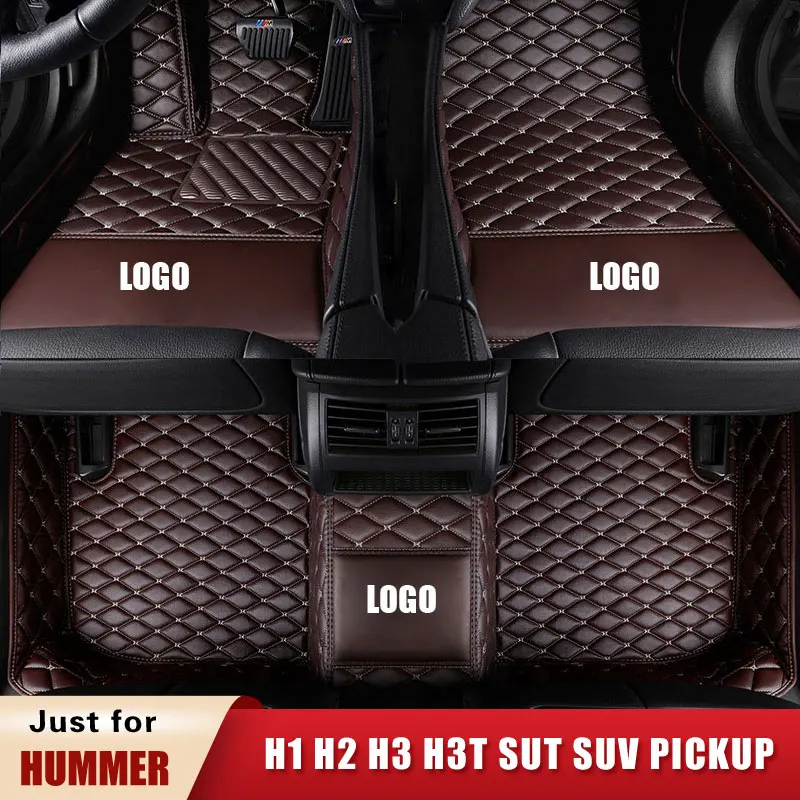 

Custom waterproof Leather Car Floor carpets for Hummer H1 H2 H3 H3T SUT Suv Pickup 2003-2010 Years Auto Mats pads Accessories