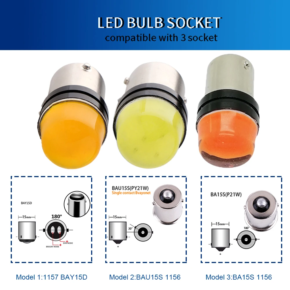 LED Car Strobe Lights 1156 BA15S P21W BAU15S 1141 1003 PY21W 1157 2357 7528 LED Bulbs Flash Light 2Modes White Red Amber