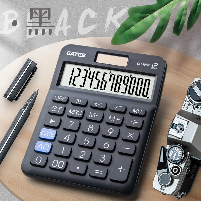 12 Digit Desk Solar Mini Calculator Big Buttons Financial Business Accounting Tool For School Student Small Comercial  Supplies