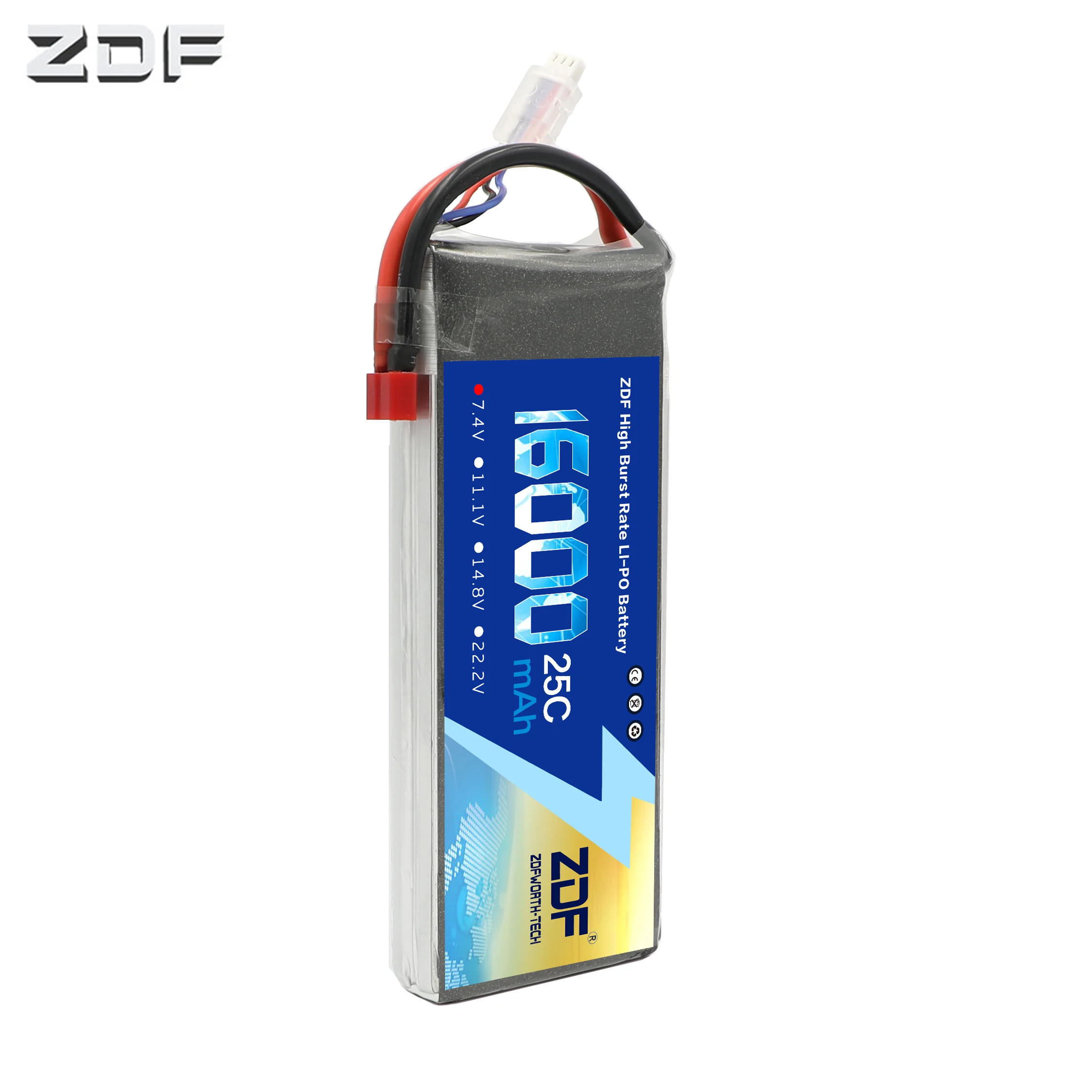 ZDF New Batteries 2S 7.4V 16000mAh 25C 50C For RC Airplane Drone Quadrotor Car Rechargeable RC Battery LiPo 16000mAh 2S AKKU