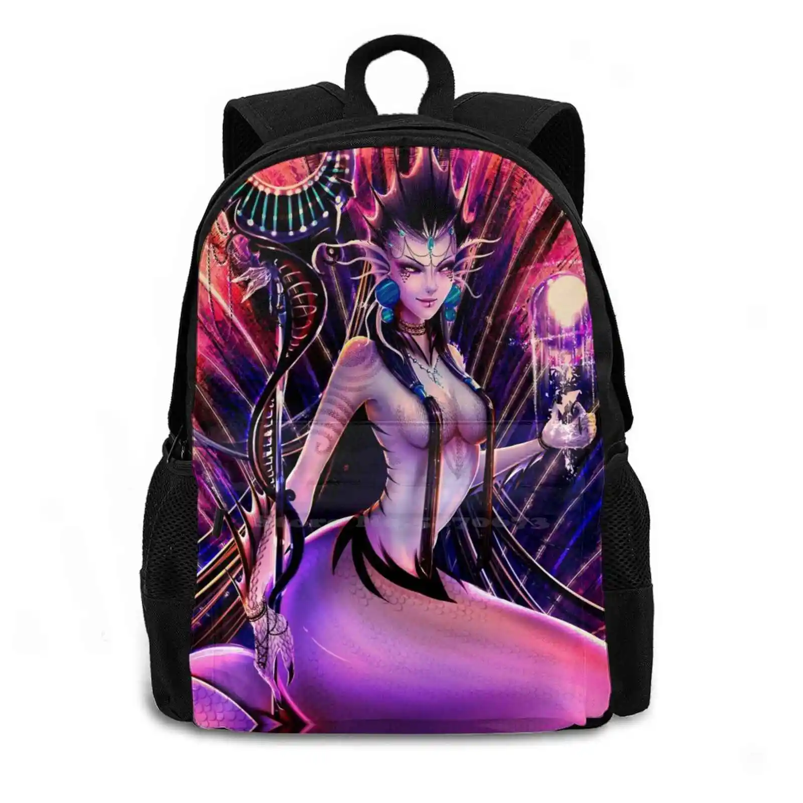 #0036 New Arrivals Unisex Bags Casual Bag Backpack Naga Lamia Snake Womens Monster Girls Mylarha Xan Queen Purple