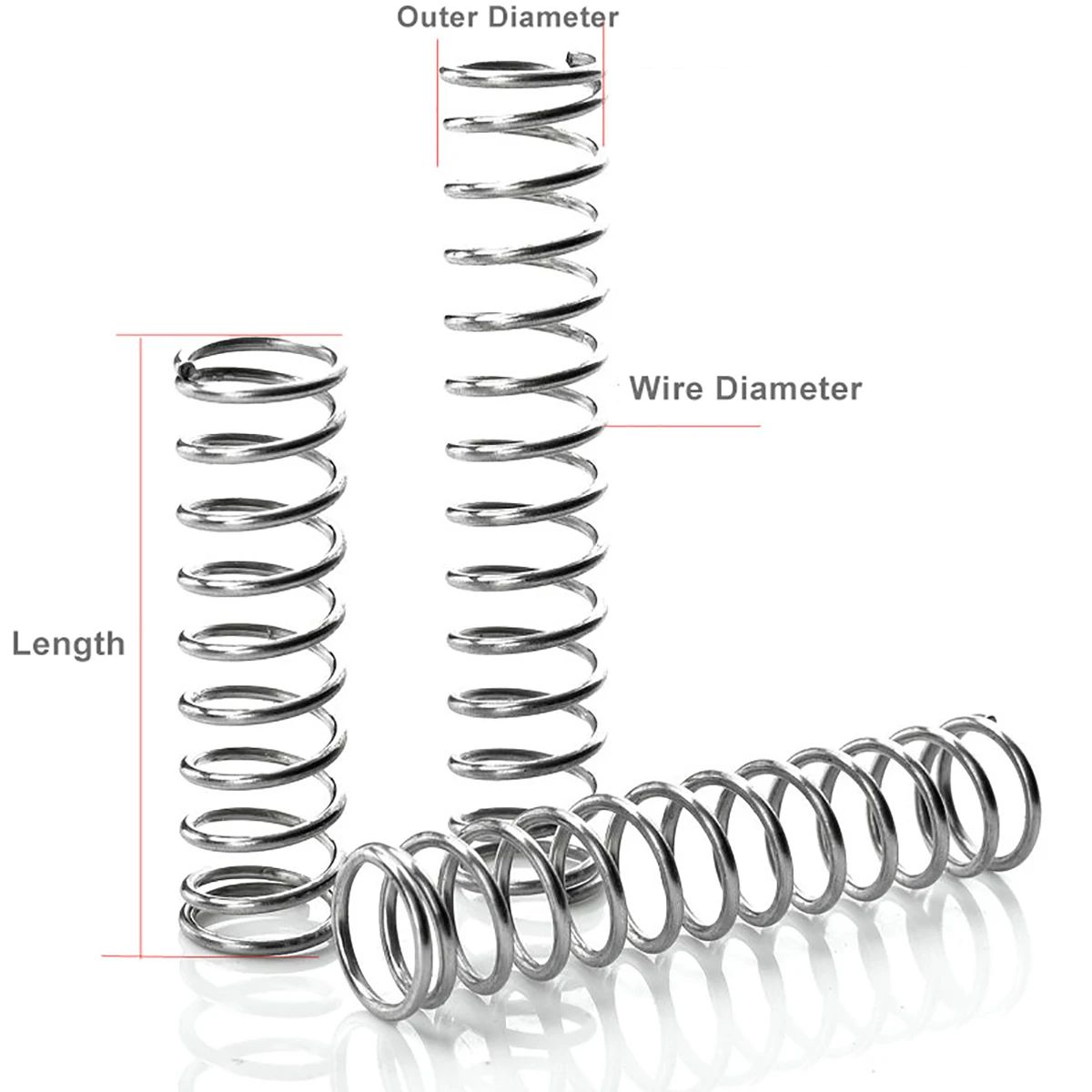 10pc Horgány plated Acél tömörítés Kibuggyan vezeték dia 0.8mm y-type Járókerék Felforgat Kibuggyan Sürgetés Kibuggyan OD 7mm-11mm  Hossz 10-100mm