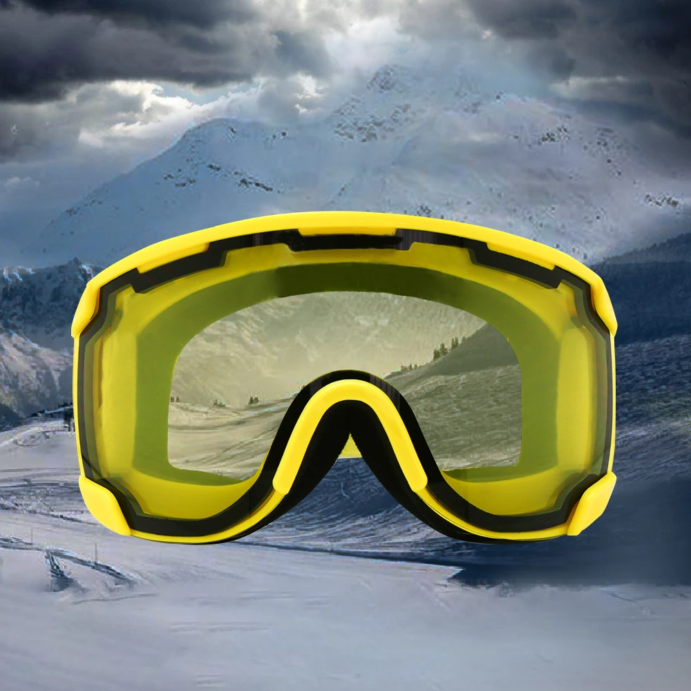 EnzoDate-Gafas de nieve de esquí, lentes dobles, antiniebla, protección UV, visera deportiva de invierno, gafas de Snowboard